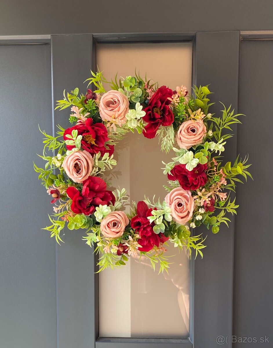 30cm Letný VENIEC dekorácia na dvere celoročný jarný venček