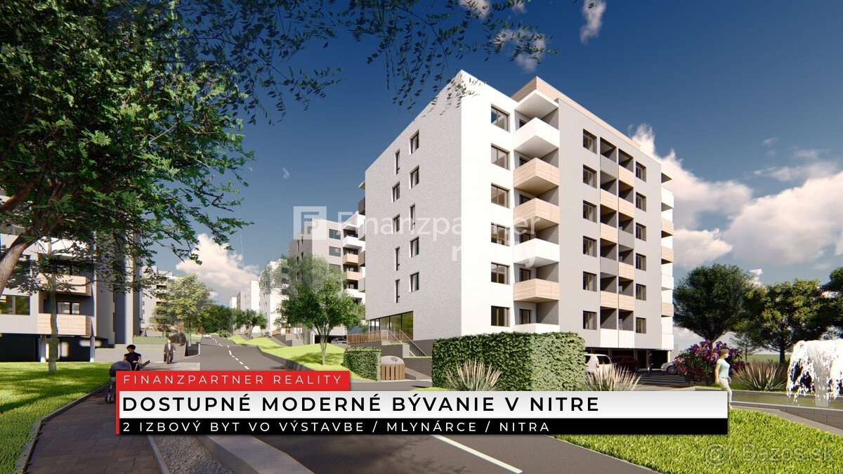 2 izbový byt 54 m² v novom projekte, Mlynárce, Nitra