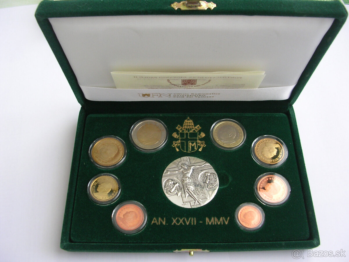 sada VATIKAN 2005 pápež Ján Pavol II.-PROOF s Ag mincou