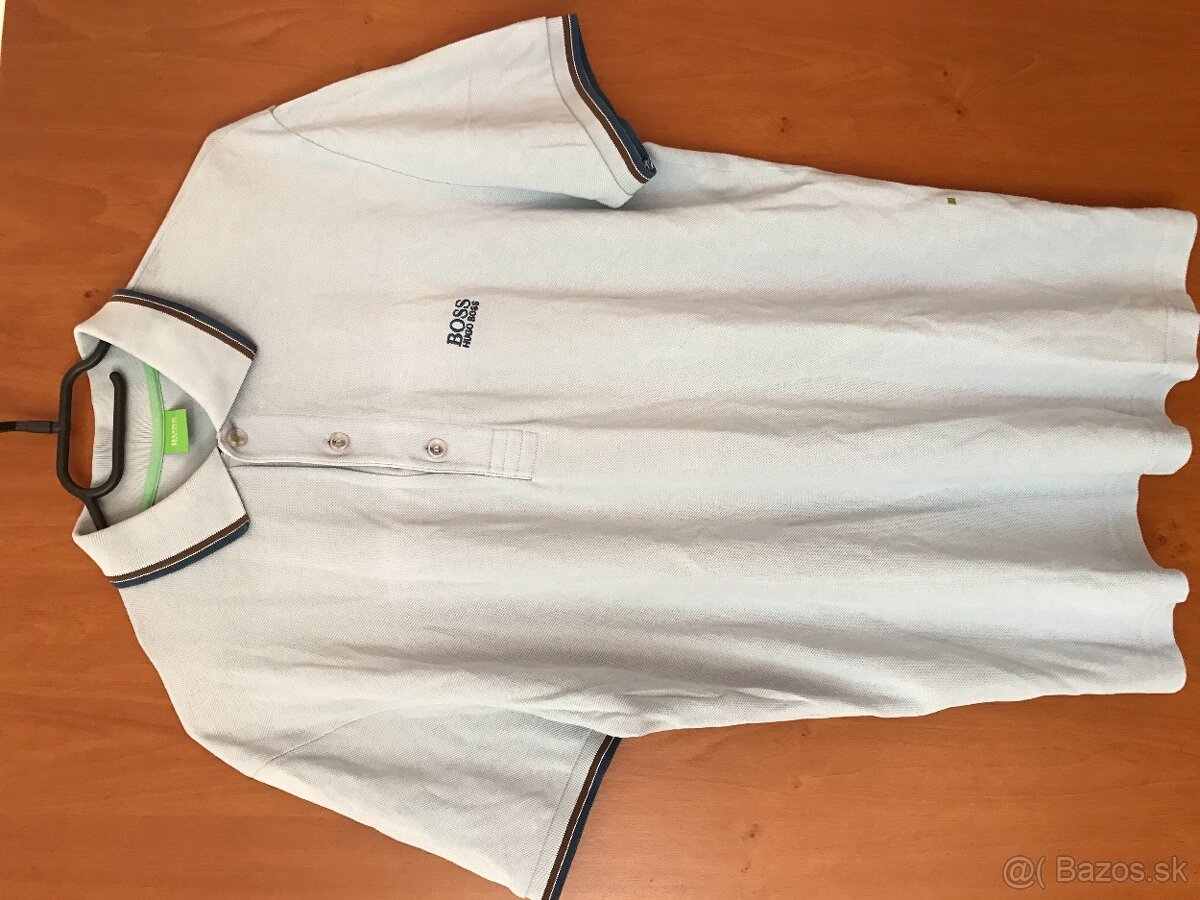 HUGO BOSS originál azurove pánske polotricko L/XL