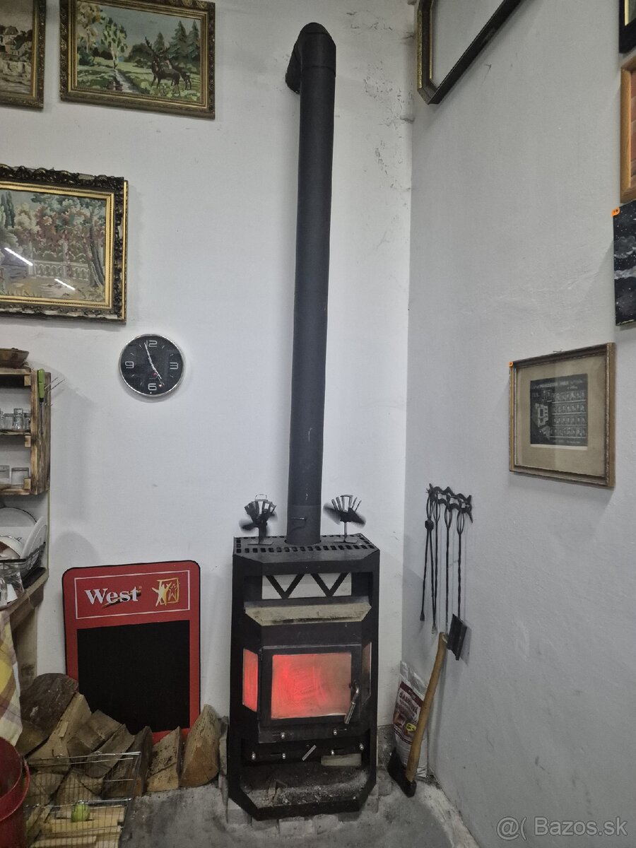 Predám kachle 9kw plus komín 6metrov plus čiapka kladka