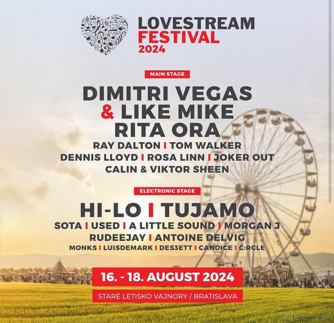 Lovestream - Predám dva 3-dňové lístky