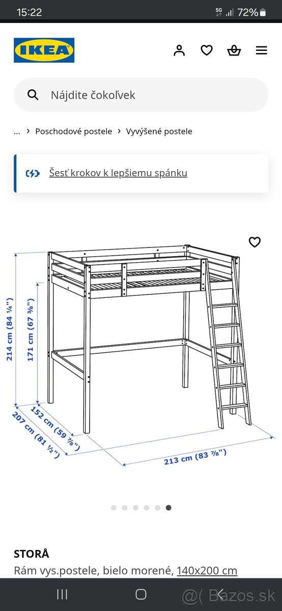 Vysoká posteľ Ikea