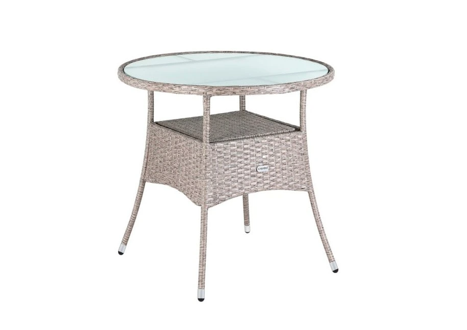 Ratanový záhradný stôl 80 cm krémový