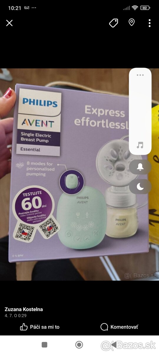 Elektrická odsávačka mlieka