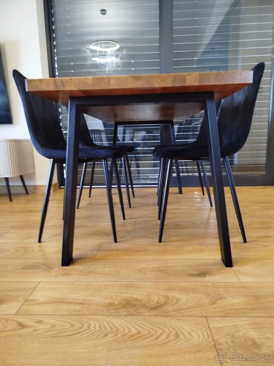 Stolové nohy kovové, čierne 2 ks