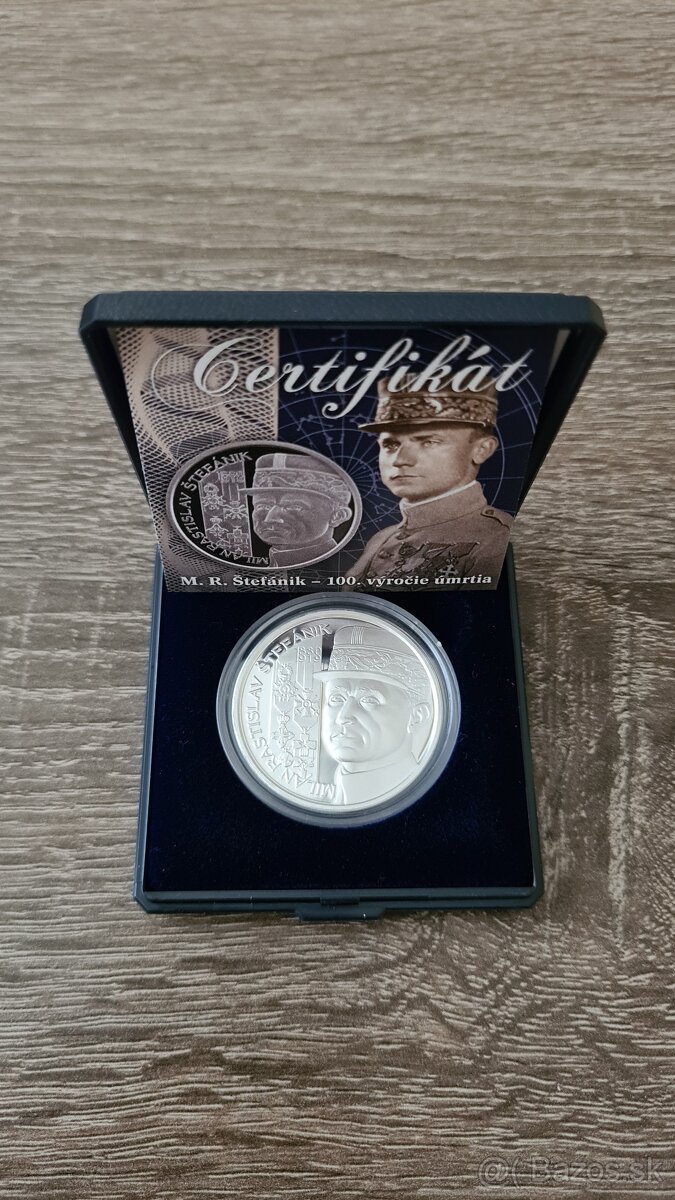 Medaila - M.R.Štefánik - 100.výročie úmrtia - proof