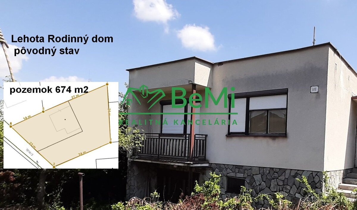 Rodinný dom v obci Lehota pôvodný stav pozemok 674 m2 ID 0
