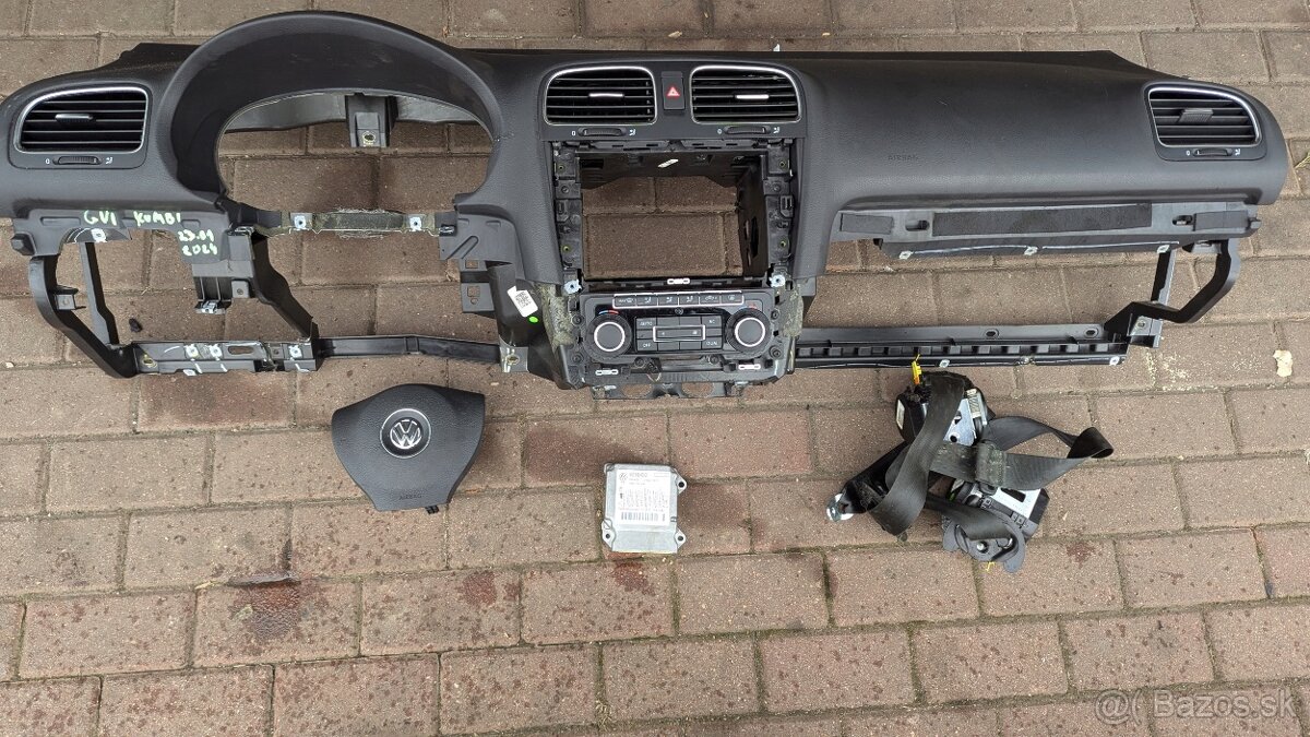 Vw golf 6 palubná doska airbagová sada