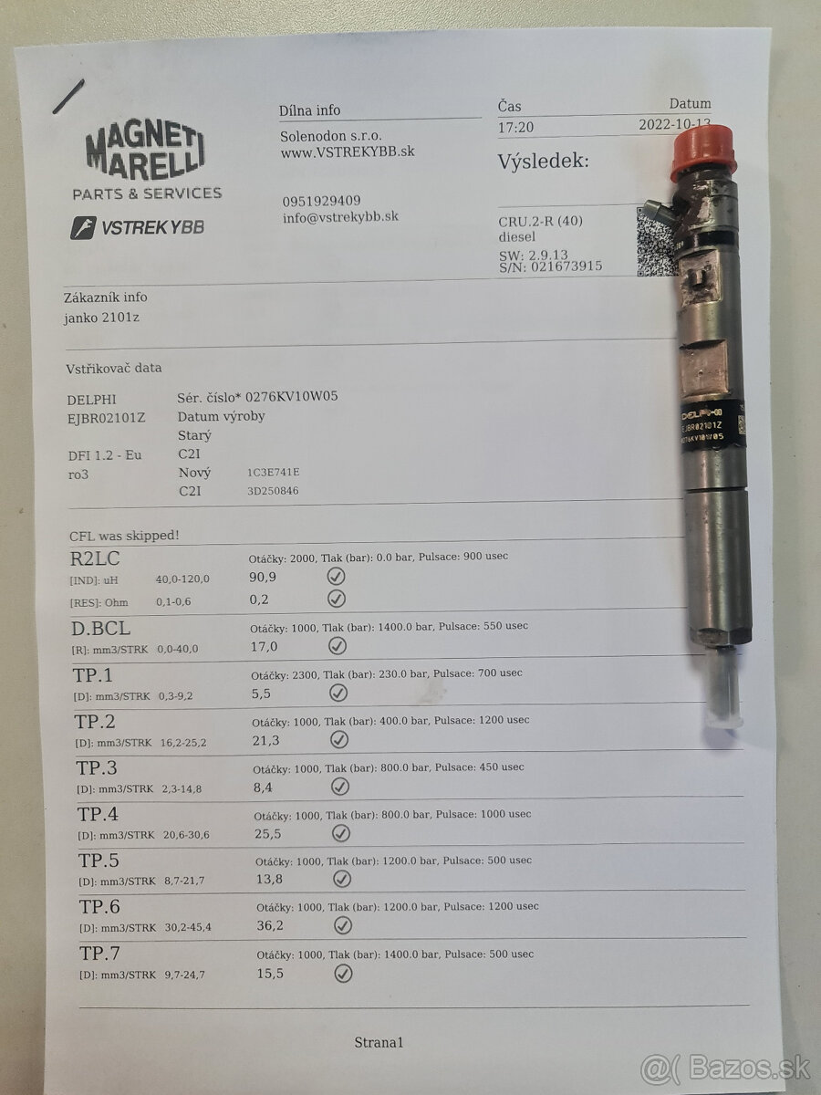 Predám vstrekovač Delphi