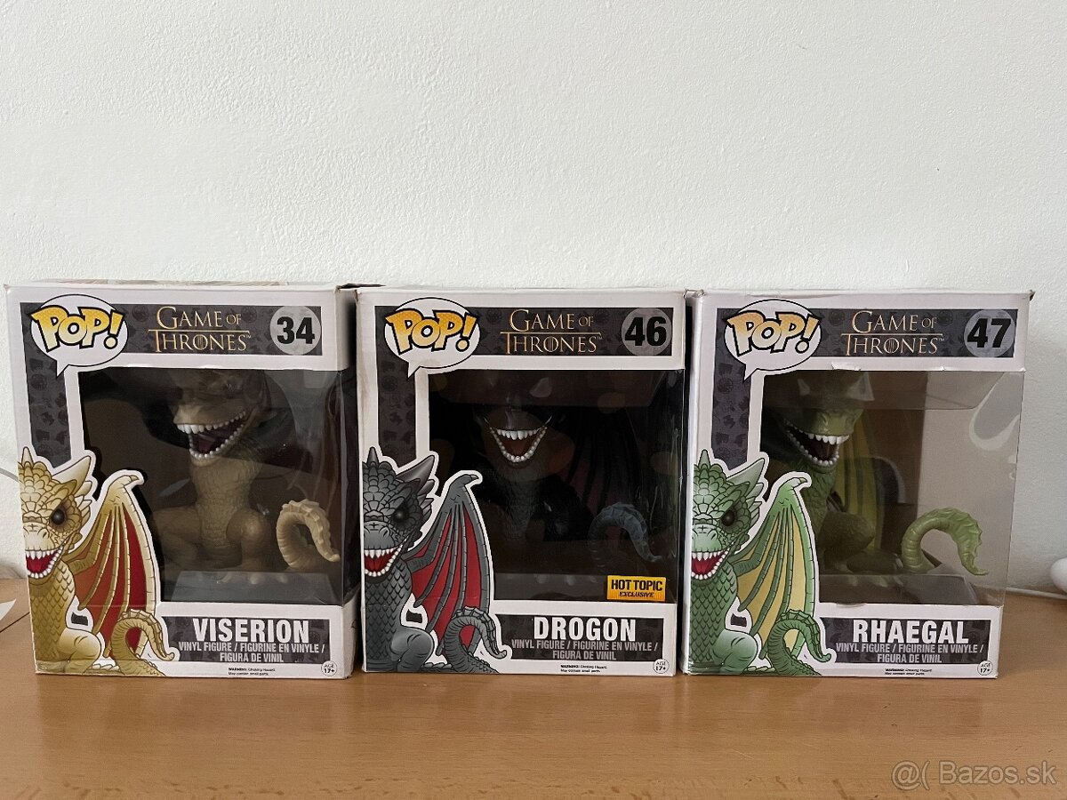 Funko POP GoT Viserion 34, Drogon 46, Rhaegal 47