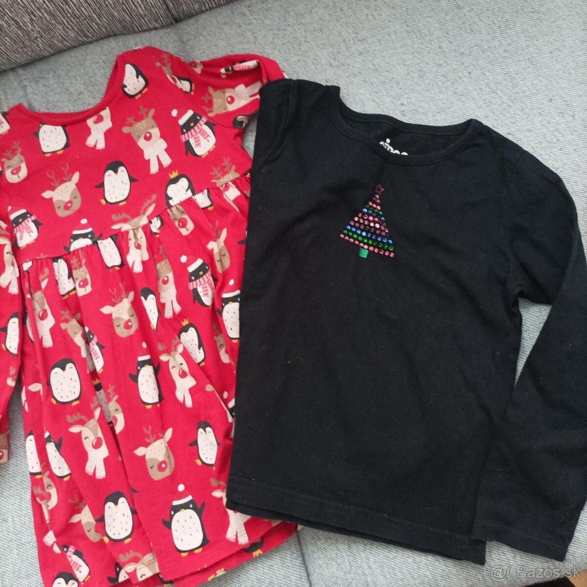 Vianočné šaty + tričko , velk.110