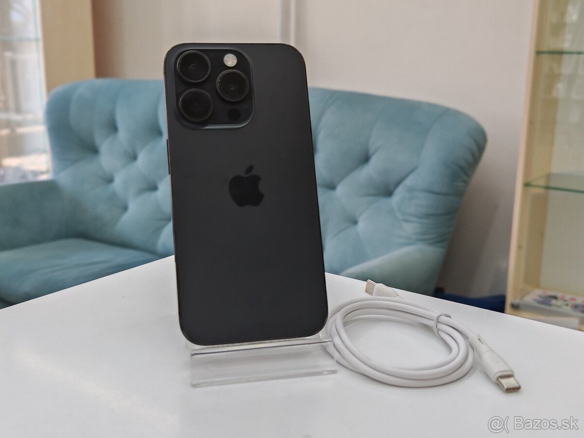 Apple iPhone 15 Pro 128GB Black Titanium | ZÁRUKA 1 ROK