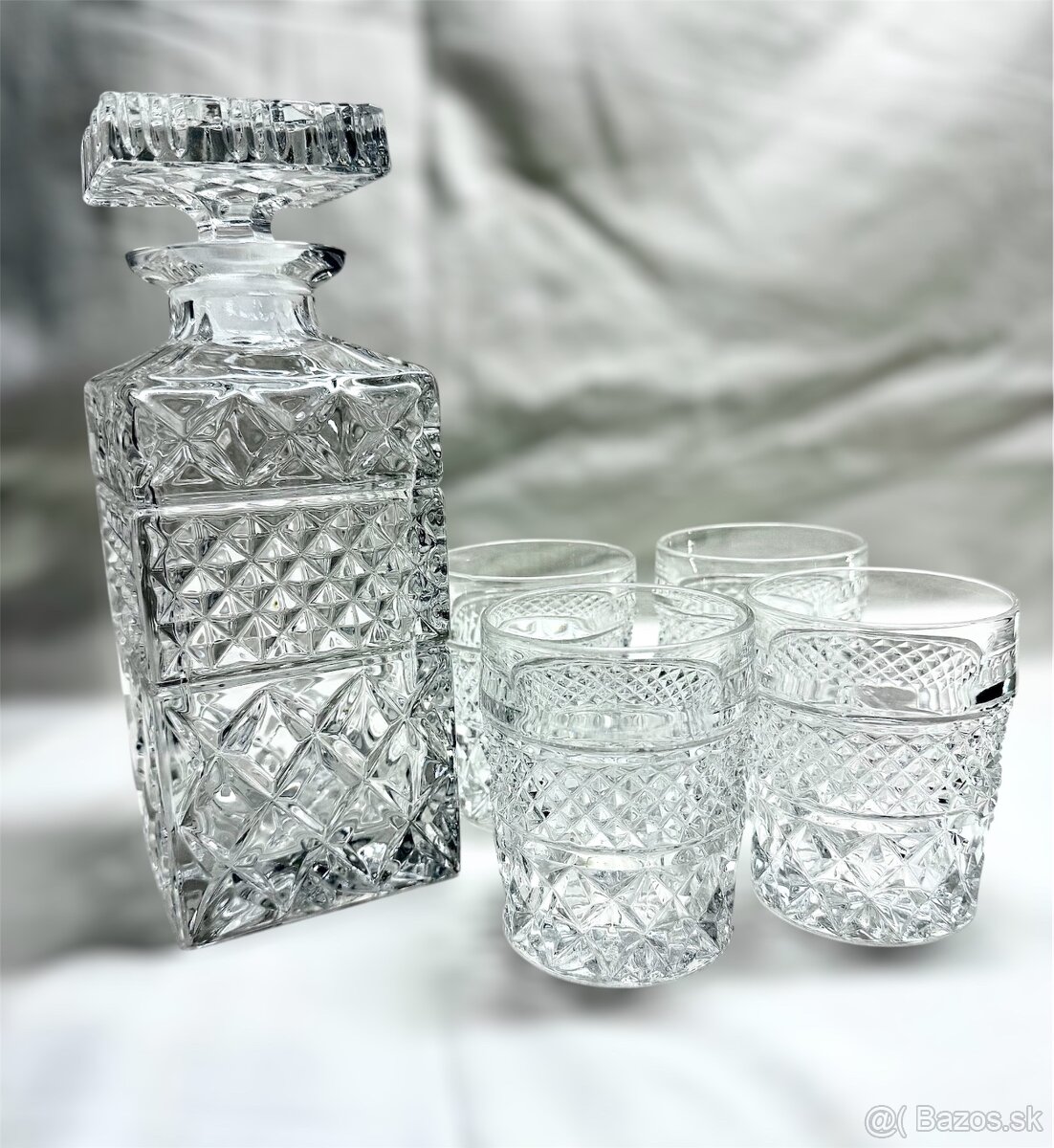 Bohemia Crystal Karafa + poháre NOVÉ (len vystavené)