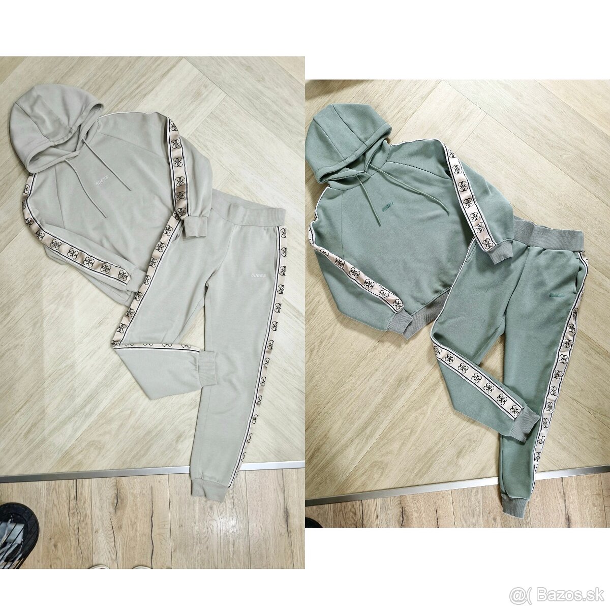 Guess zelena a svetla khaki logovana teplakova suprava