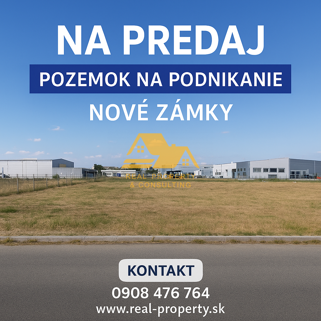 Predám pozemok vhodný na podnikanie v Nových Zámkoch