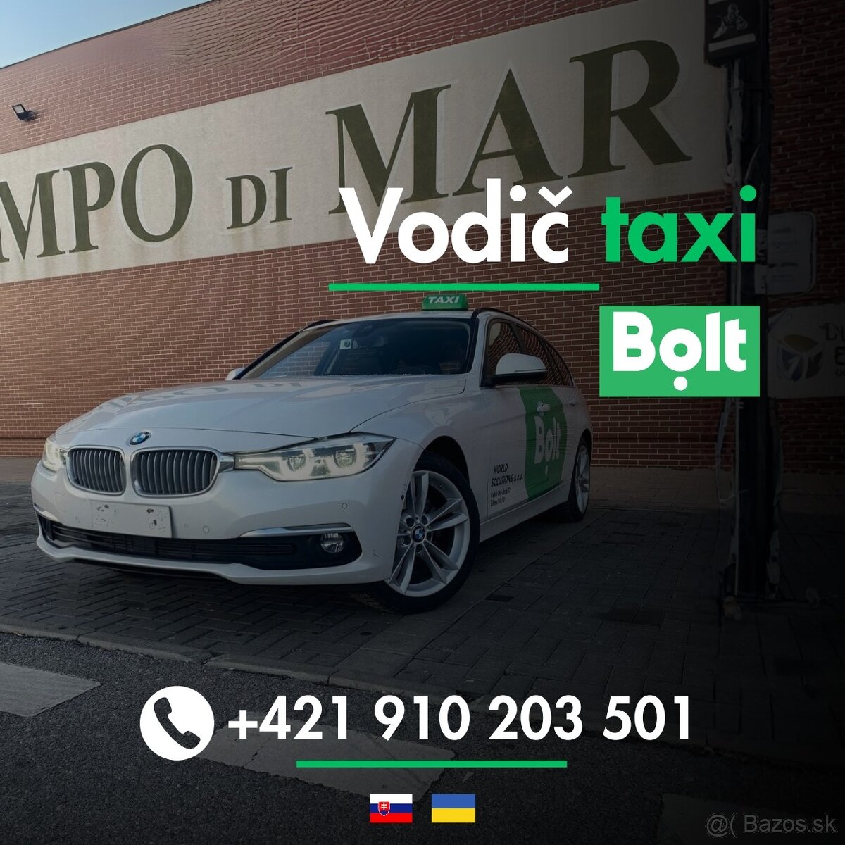 BOLT TAXI VODIČI POVAŽSKÁ BYSTRICA 6% PROVÍZIA