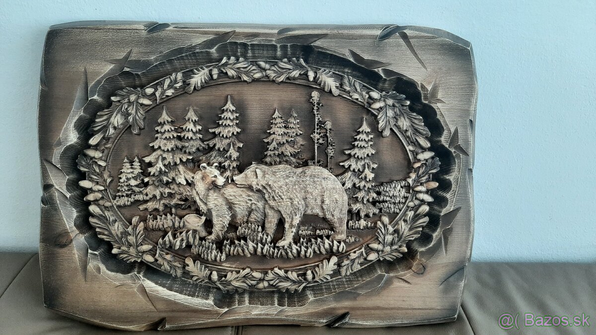 Drevený obraz Poľovnicke motivy 56×39,cm