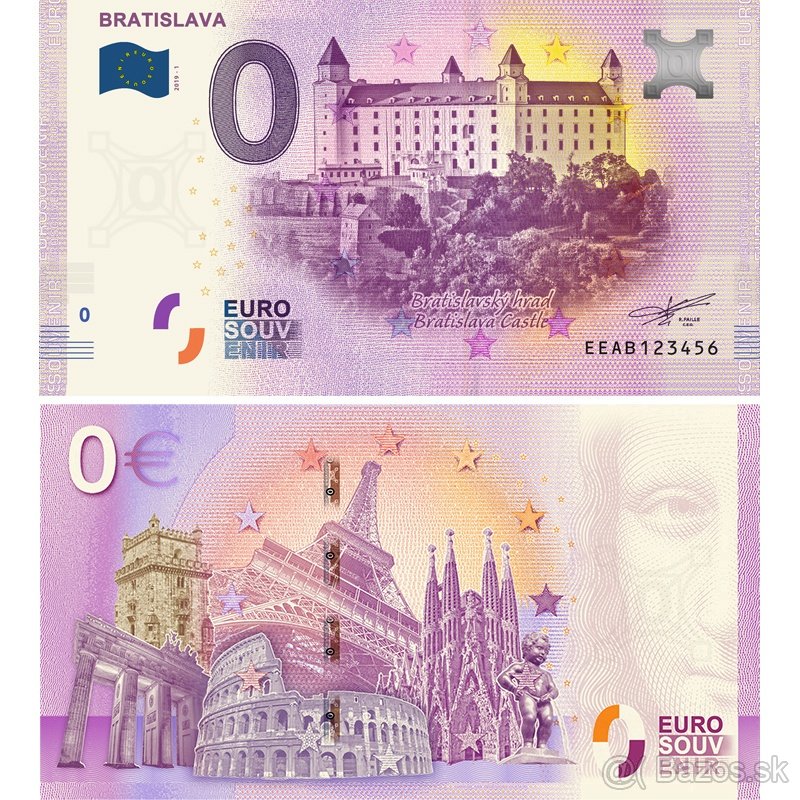 0 euro bankovka Bratislava