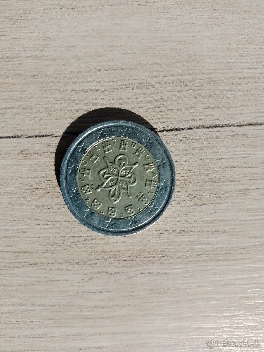 Portugalsko 2 euro minca rok 2002