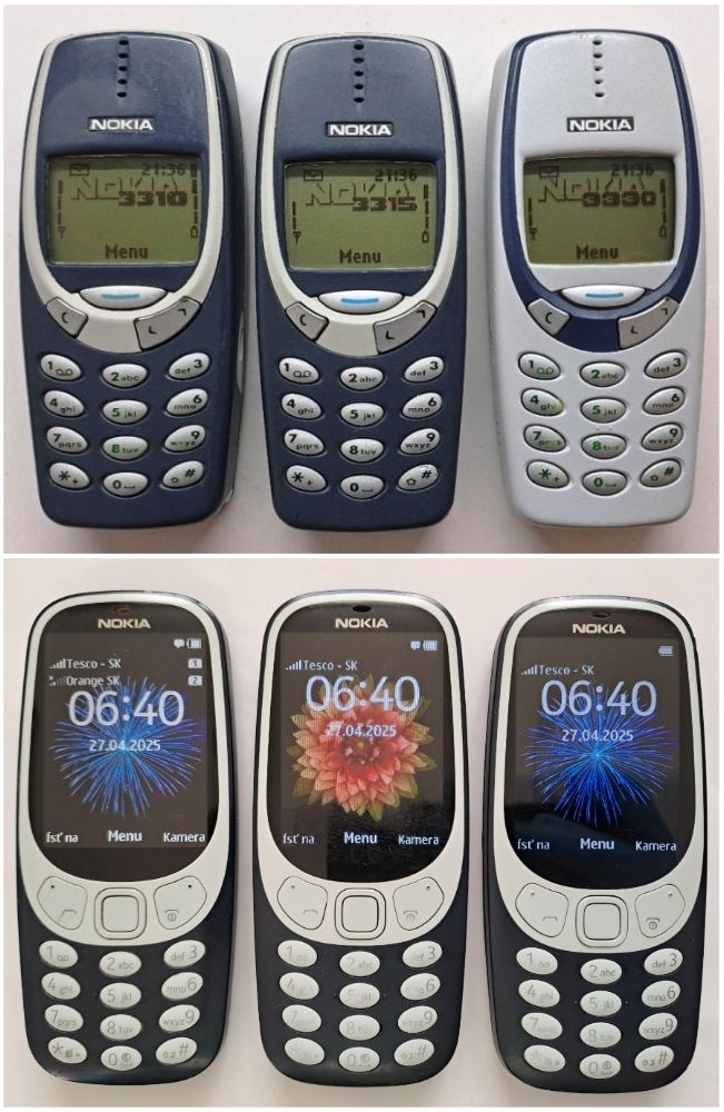 NOKIA 3310 z Roku 2000 + 3315 + 3330 + 3310 z Roku 2017