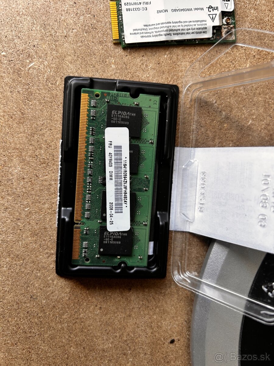 Notebookové RAM pamäte + WiFi modul Intel – viaceré kusy