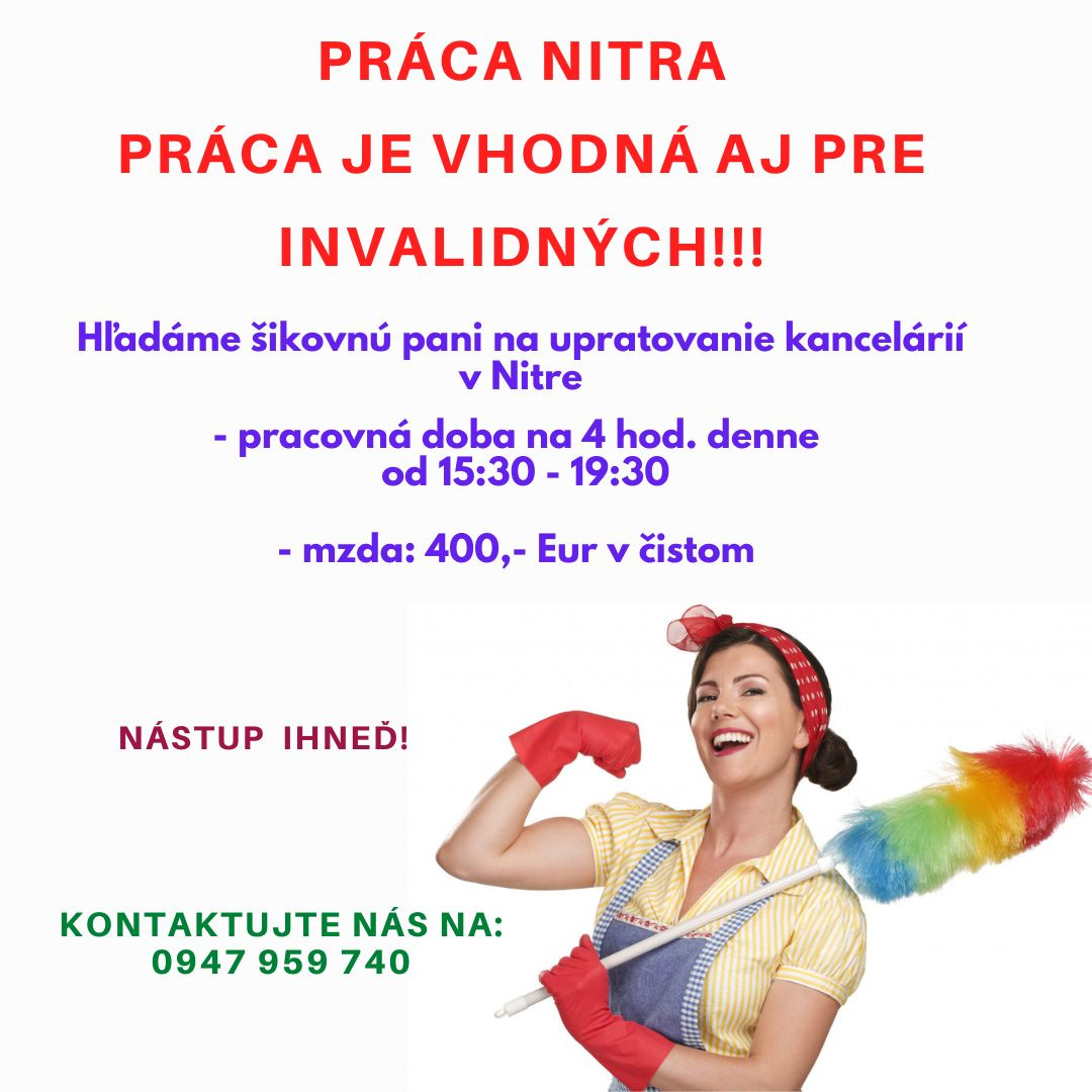 Upratovanie kancelárií v Nitre