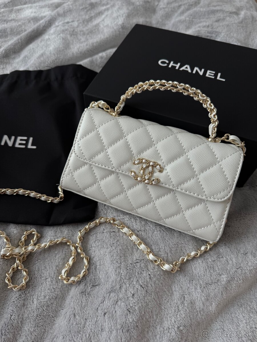 Chanel top handle biela taska kabelka nova