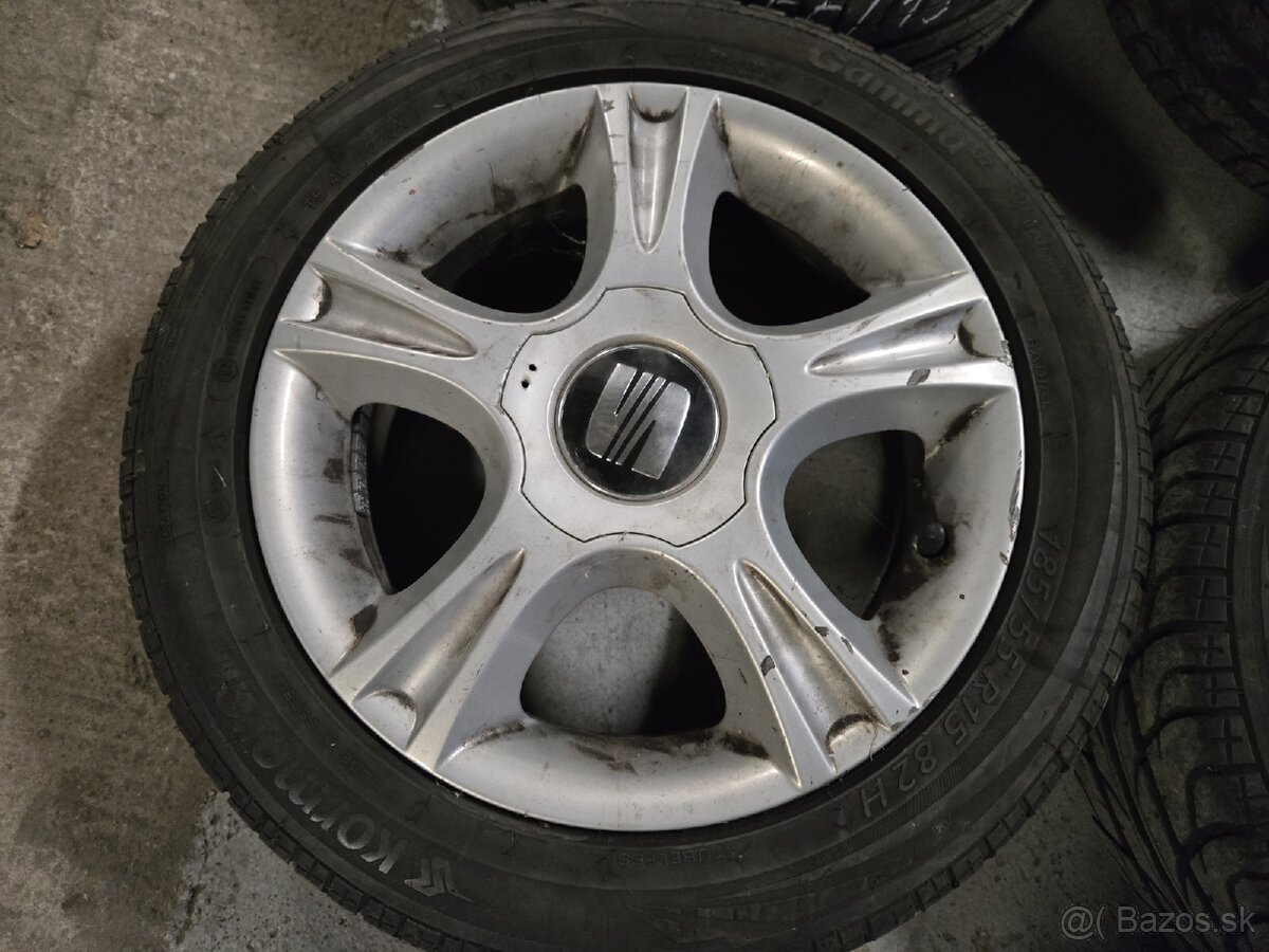 Hliníkové disky 5x100 + letné pneu 185/55r15