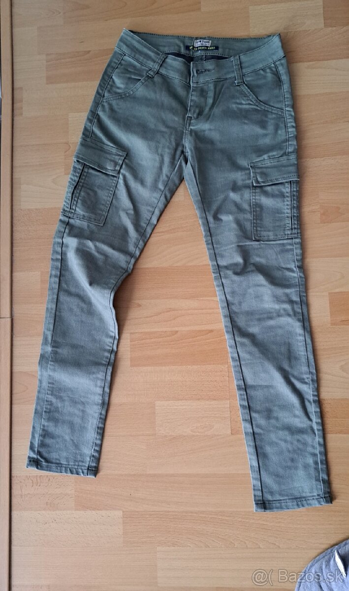 Nové olivové nohavice dievčenské dámske XS