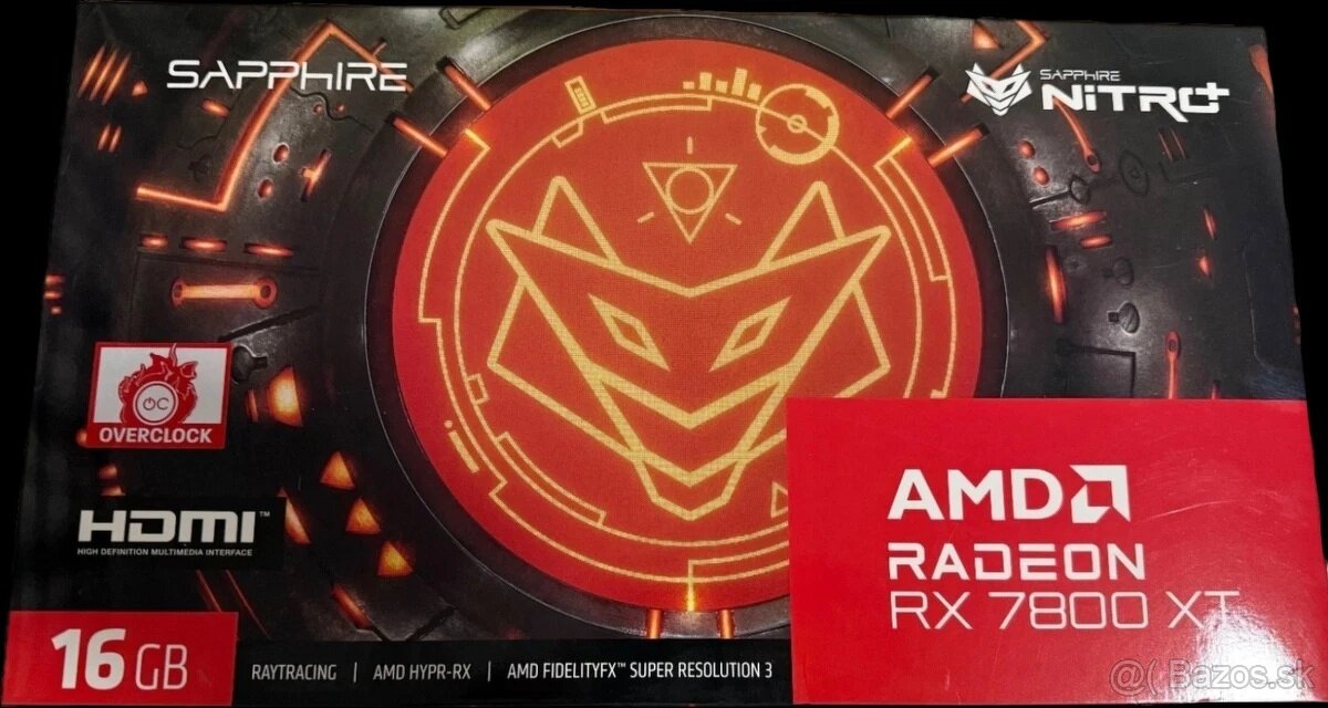 SAPPHIRE NITRO+ Radeon RX 7800 XT16 GB(nová)