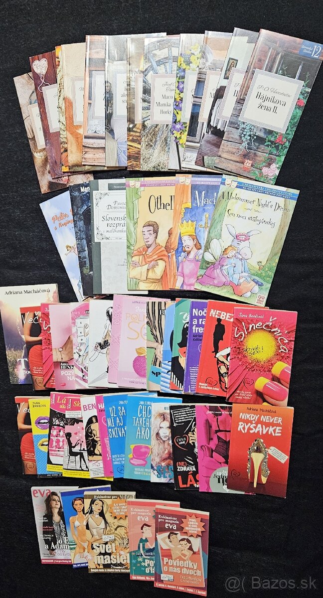 Mini paperback knihy,evitovky+edicia slov.klasika