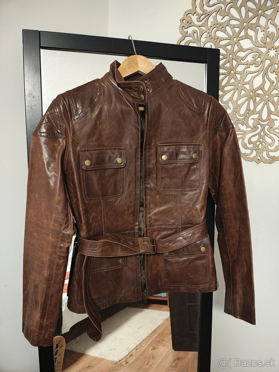 Kožená dámska bunda