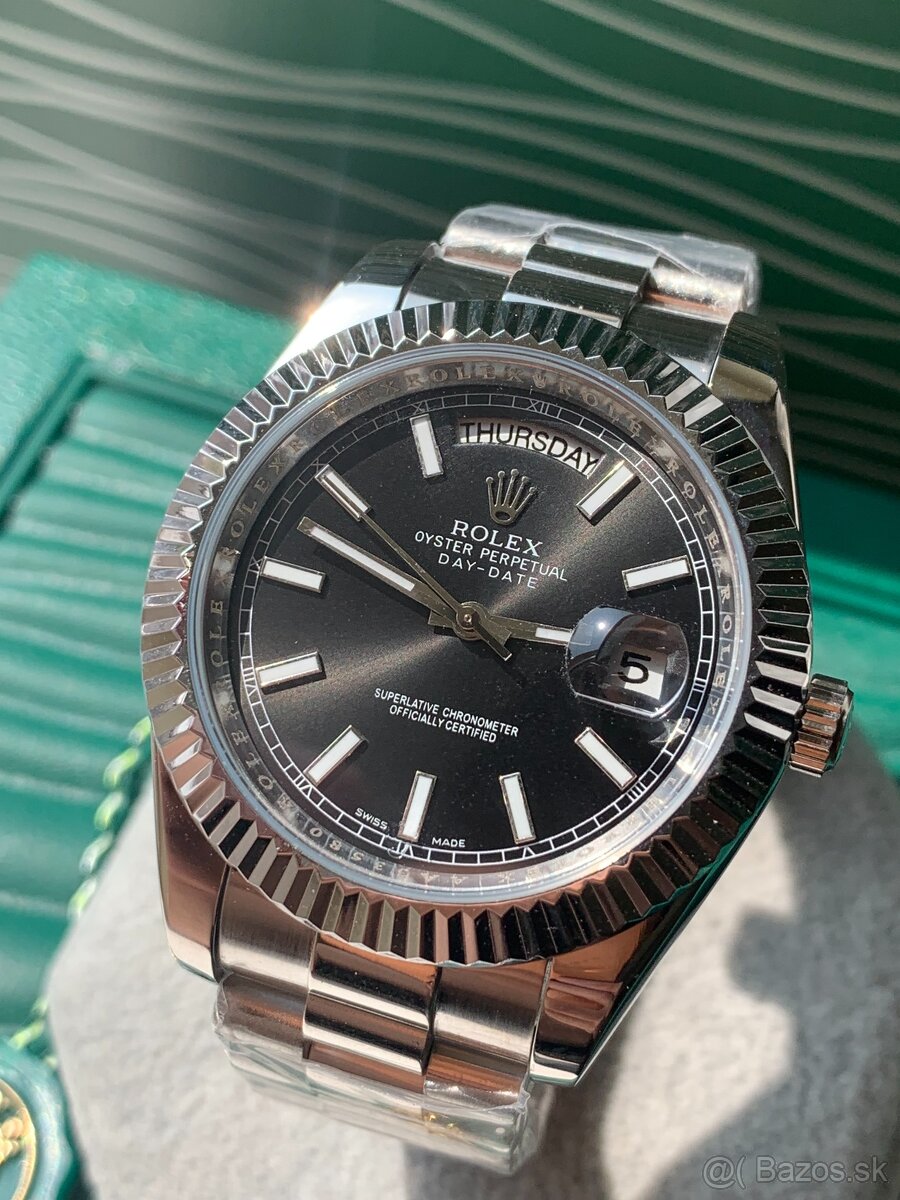 Rolex Day-date Platinum, Čierne, Nové, 40mm