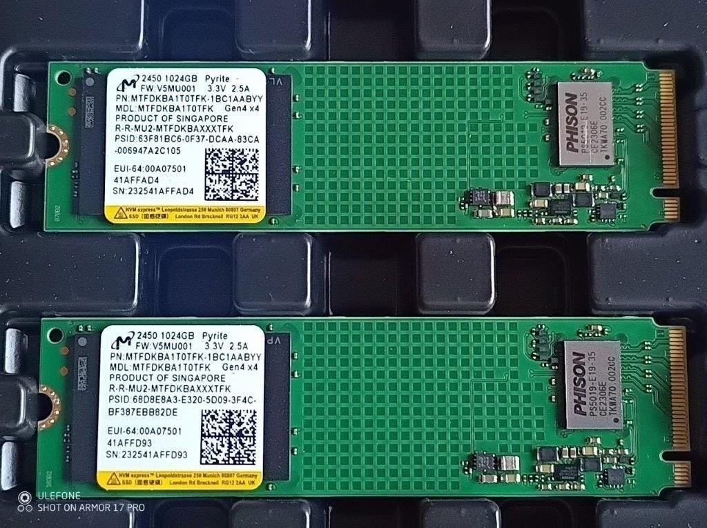 Micron 2450 512GB/ 1TB a 3400 2TB M.2 (PCIe 4.0 4x NVMe