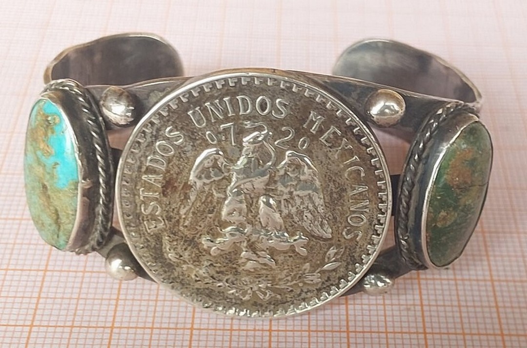 Antická minca Navajo pawn zo striebra