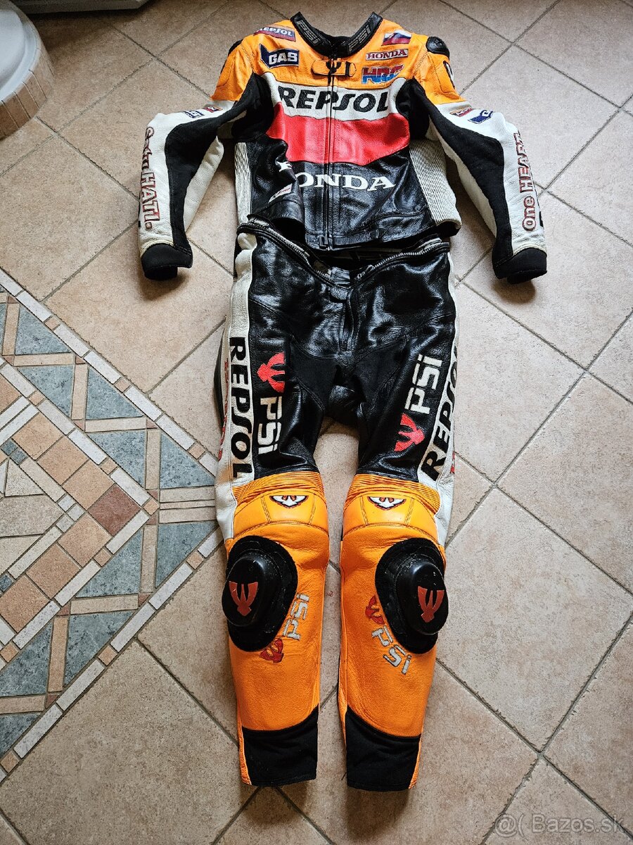 Panska kozena dvojdielna kombineza honda repsol