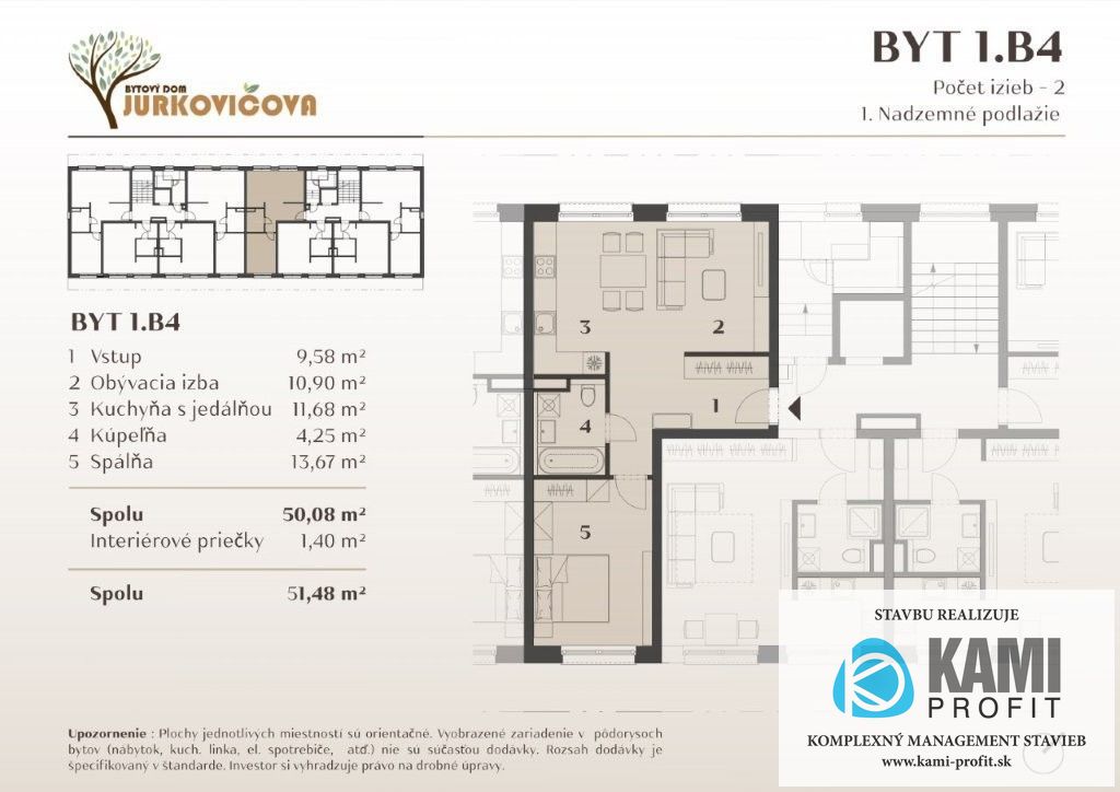 Jurkovičova Nitra – novostavba, svetlý 2i byt