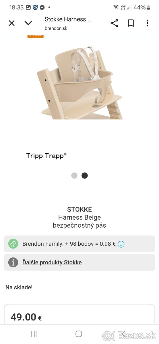 Stokke Harness Beige bezpečnostný pás