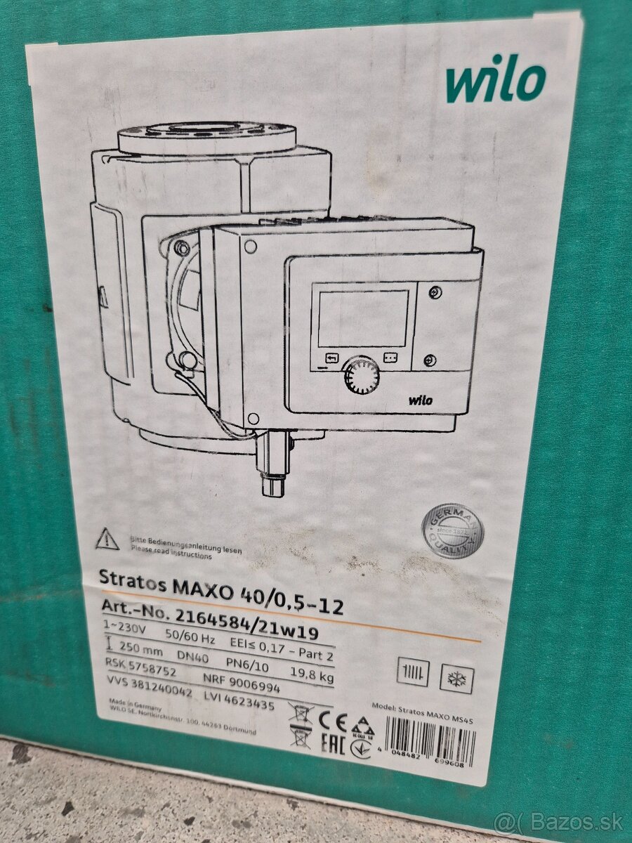 obehove čerpadlo wilo stratos maxo 40