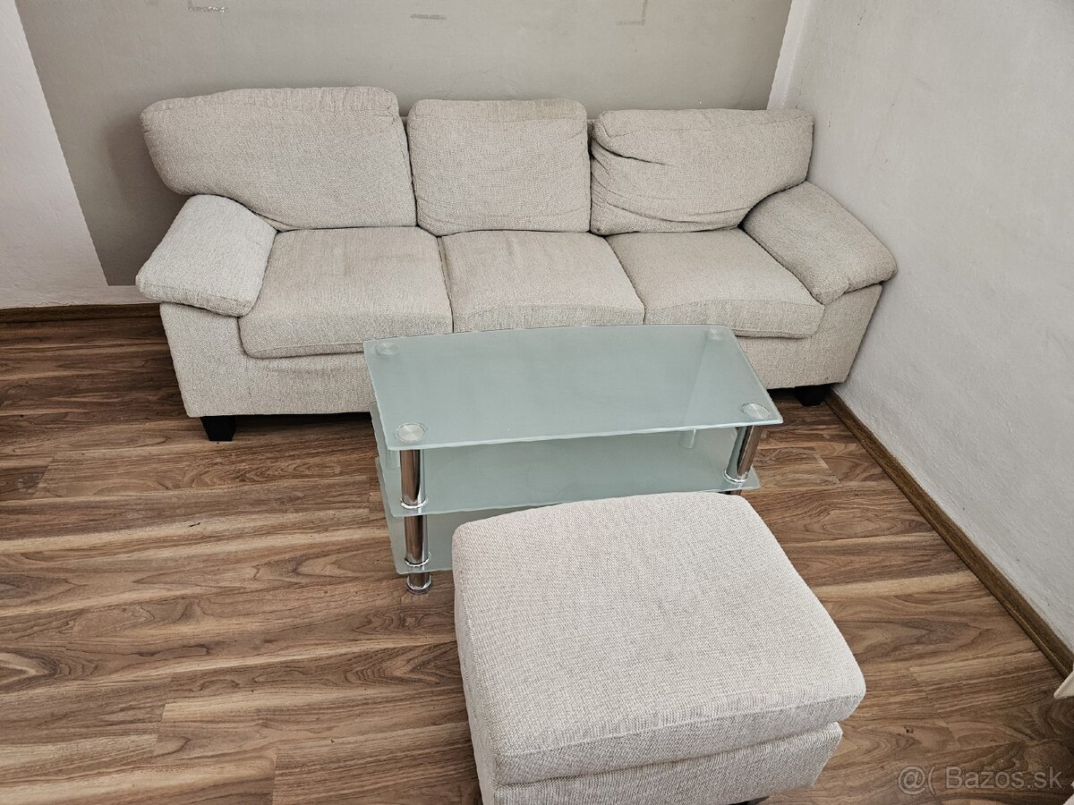 Gauč, stolík taburetka