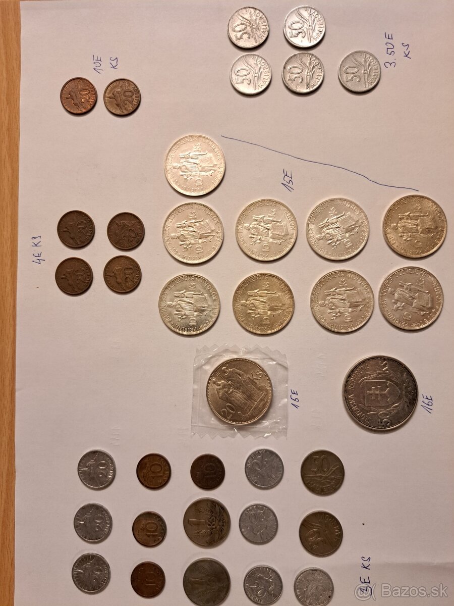 Predam mince Slovensky Stat prva Republika
