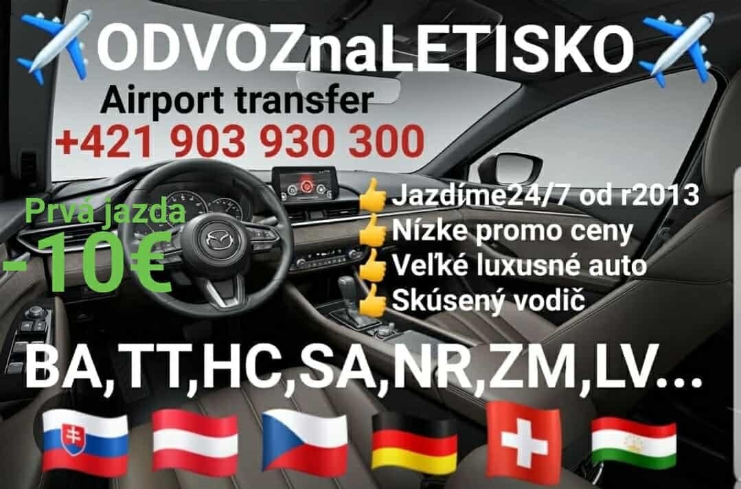 Letiskový transfer, odvoz na letisko, preprava osôb