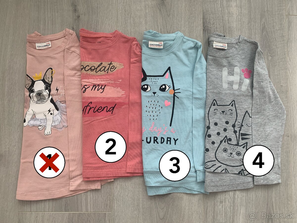 Detské tričká s dlhým rukávom zn. Coccodrillo veľ. 110