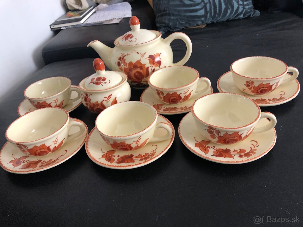 Dotmar urbach velka sada cajnik salky rucne malovana