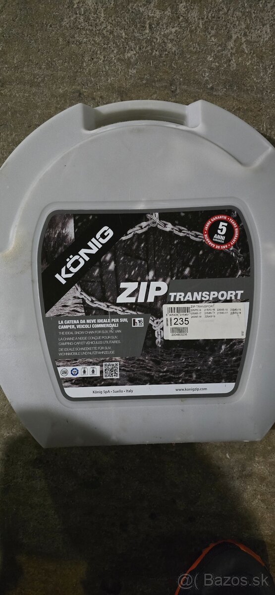 Snehové reťaze KONIG ZIP TRANSPORT 235, 16 mm