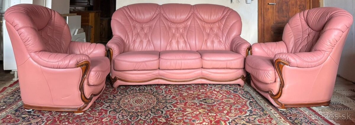 Italská kožená sedačka 3+1+1, 4667