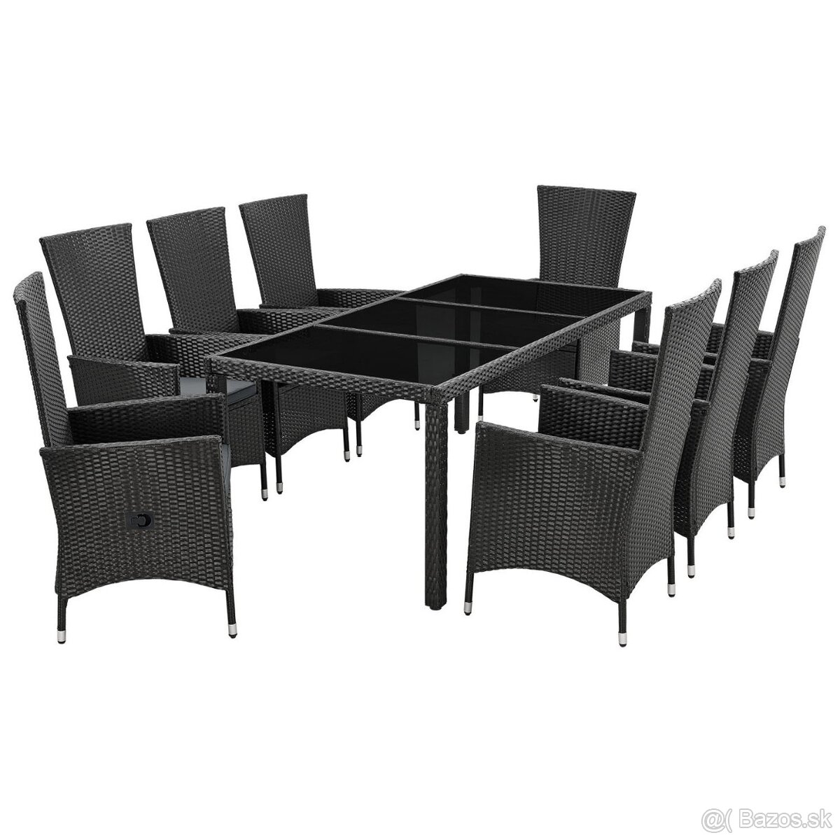 Záhradný ratanový set Rimini Plus - čierna