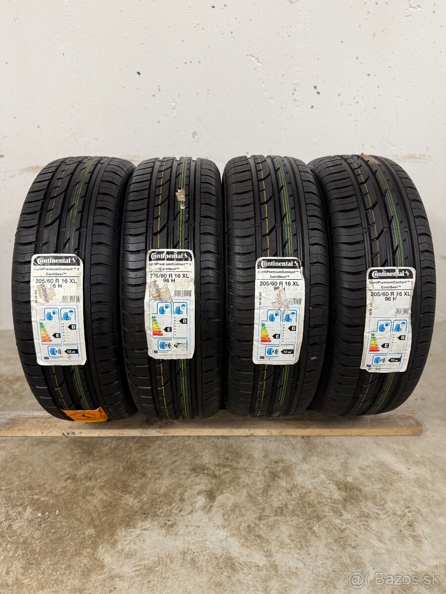 Nepoužité letné pneumatiky 205/60/16 Continental Contiseal