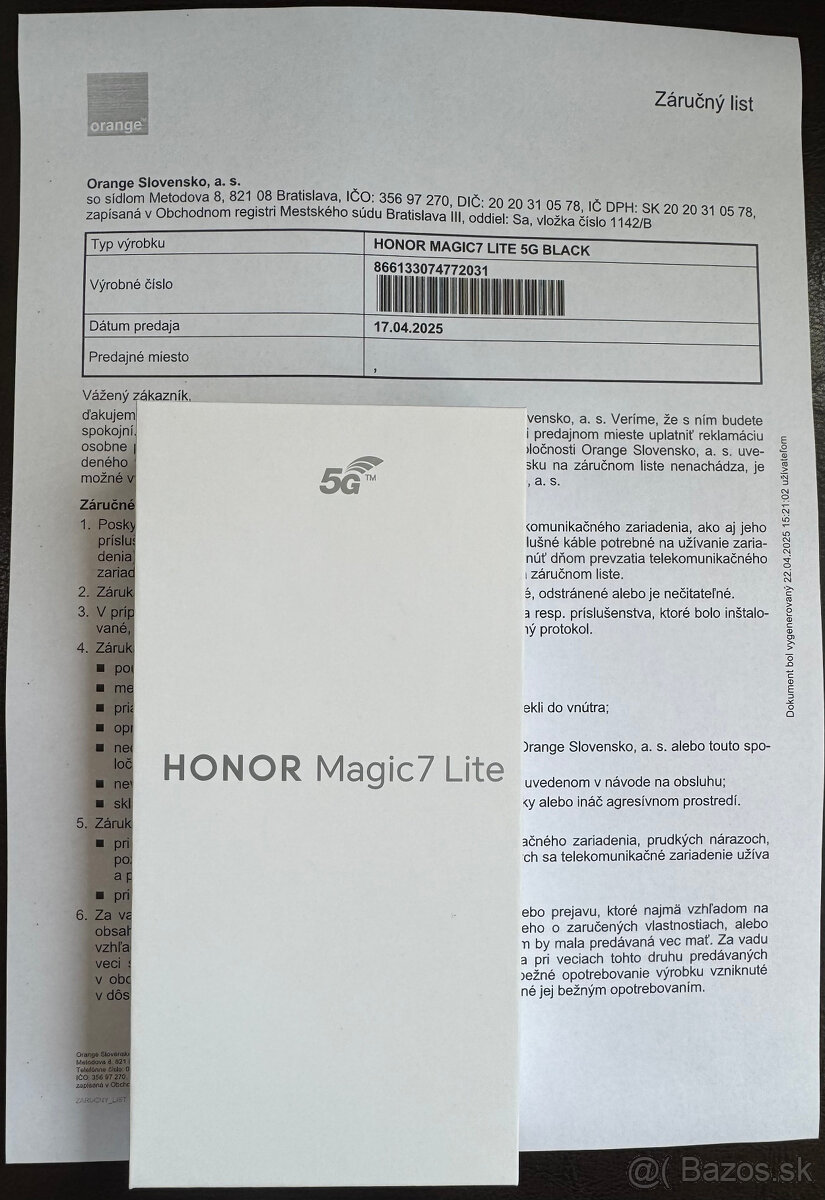 HONOR Magic 7 lite nový